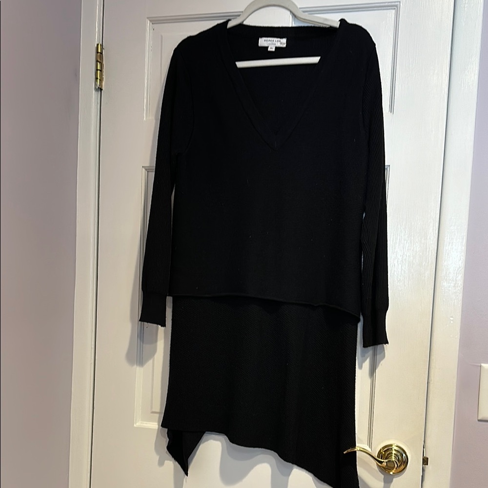 Derek Lam Black Asymmetrical Hem Sweater